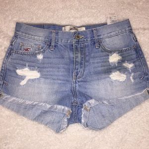 Hollister ripped jean shorts